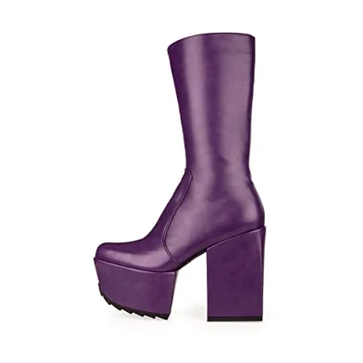 Imagen de LAMODA Magnolia, Botas Mid Calf Mujer, Purple PU, 40 EU
