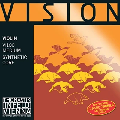 Imagen de Thomastik cuerda para violín 4/4 Vision Re núcleo sintético, entorchado en plata pura, medio