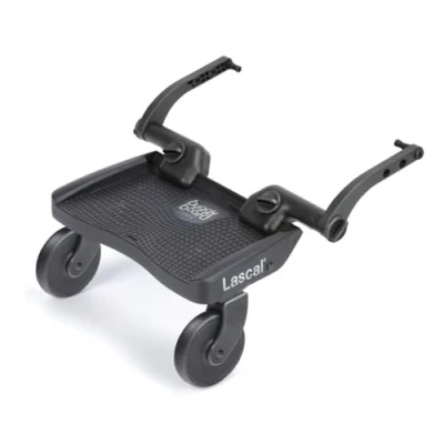 Imagen de Lascal BuggyBoard Mini 3D Plataforma con ruedas para carrito infantil, accesorio niños de 2 a 6 años (22 kg), compatible casi todas las sillitas paseo, gris