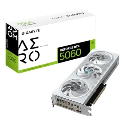 Imagen de Gigabyte GeForce RTX 5060 Aero OC 8G Tarjeta Gráfica 8GB GDDR7, 128bit, PCI E 5.0, 2595 MHz Frecuencia del núcleo, 3 x DisplayPort, 1 HDMI, GV N5060AERO 8GD