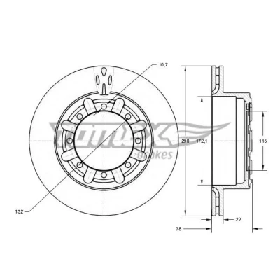 Imagen de Disco de freno TOMEX Brakes TX 73 49