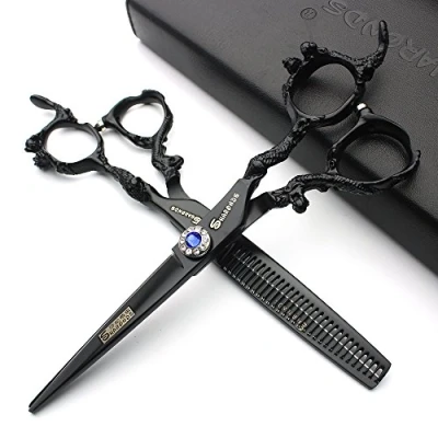 Imagen de 6 pulgadas tijeras JP440C de alta gama profesional peluquería peluquero adelgazamiento herramienta corte cortador pelo (scissors set)