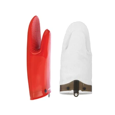 Imagen de Mastrad F82315 Guantes de Silicona y algodón (29,3 x 13 3 cm), Color Rojo