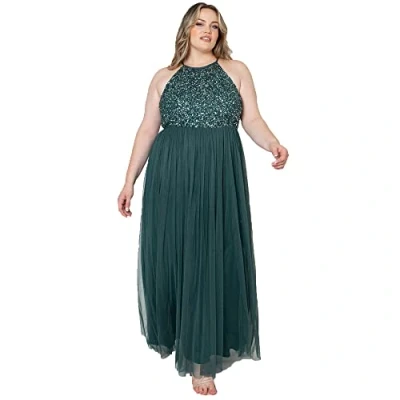 Imagen de Maya Deluxe Vestido de Novia para Mujer Dama Honor, Verde Esmeralda, 42