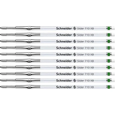 Imagen de Schneider 171004 Slider 710 Recambio para bolígrafo (tecnología ViscoGlide, ancho de trazo XB) 10 unidades, color verde