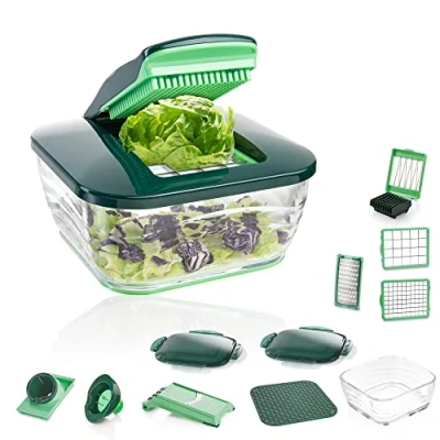 Imagen de Genius Nicer Dicer Chef cortador de verduras (18 piezas, con cuenco cristal y tomates la televisión)