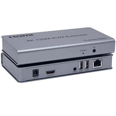 Imagen de Swallows Extensor KVM HDMI 4K 120M por RJ45 Ethernet Cat5e Cat6 convertidor de cable TX RX Soporte USB ratón teclado Extensión pantalla táctil