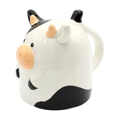 Imagen de Dekohelden24 taza de café en la cabeza, diseño vaca, tamaño: 12 x 9 cm, capacidad 580 ml