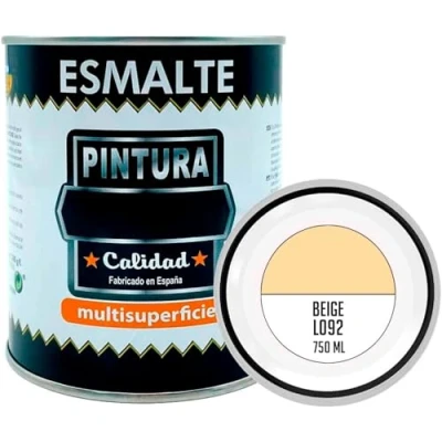 Imagen de AC Bote de Pintura Esmalte Fabricado en España Ideal para Cualquier Superficie, Madera, Plástico, Cristal o Cemento Capacidad 750 ML Beige (L092)