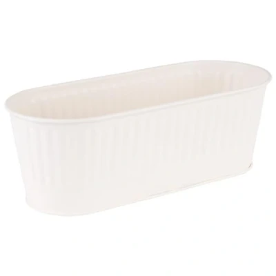 Imagen de APS 11753 Cubertero/Cesta, panera, Cesta para Plantas, 29,5 x 12 cm, Altura 10 2 litros, Acero Inoxidable, Blanco