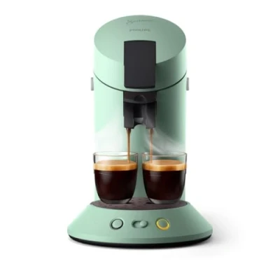 Imagen de Senseo Original Plus cafetera de monodosis, Selección Intensidad del Café, Tecnología Coffee Boost, Plástico Reciclado, Verde Desierto (CSA210/80)