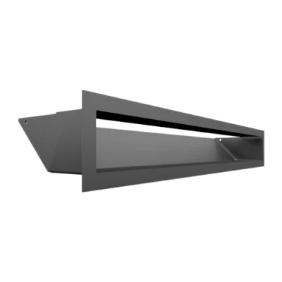 Imagen de Rejilla de ventilación KRATKI AIR aire caliente 9 x 60 cm Grafito escape para chimeneas Entrada en un ángulo 45 grados