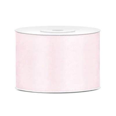 Imagen de Cinta de satén poliéster con lazo y embalaje regalo 6/12/25/38/50/100 mm x 25 m (Tamaño 50mm 25m Color Rosa Empolvado Claro)