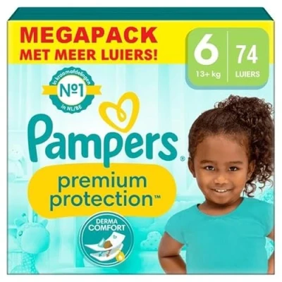 Imagen de Pampers Premium protección de tamaño 6, capas x74, 13 Kg+, nuestro número 1 para la comodidad y las pieles sensibles
