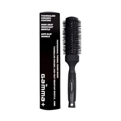 Imagen de Gamma+ Cepillo Redondo Pelo Térmico de Cerámica Turmalina, Peluquería con Mango Antideslizante, Ligero (43 MM)
