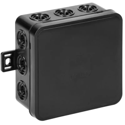 Imagen de Miratic Caja Estanca Exterior IP54 para Cables Conexiones de Empalme Superficie CLICK 100x100x41mm 12 abertura (Negro)
