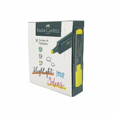 Imagen de Faber Castell 1546 Caja con 10 marcadores Fluorescentes Textliner 46 Amarillo