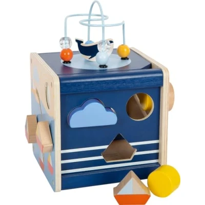 Imagen de Small Foot Cubo Gran Océano, Madera, Juego motricidad marítimo, para peques a Partir de 12 Meses, 12312 Juguete, Multicolor,