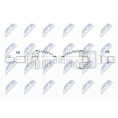 Imagen de NTY NPW CH 068 Árbol de Transmisión Eje delantero, izquierda 654 automática JEEP: GRAND CHEROKEE 3