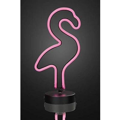 Imagen de hellum Lámpara LED de neón para Mesa, diseño Flamenco, Funciona con Pilas, Rosa, 18 x 31 cm