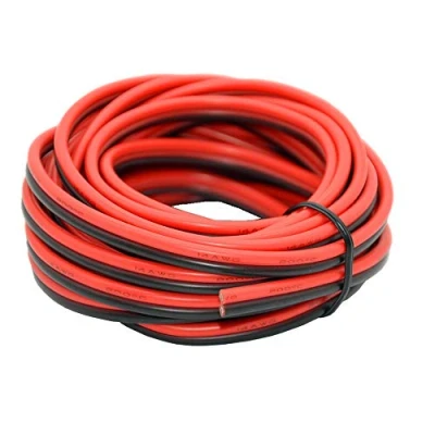 Imagen de Silicona Alambres Eléctricos 14 AWG de 10 Metros [negro 5 m rojo m] 2 conductores línea alambre paralelo suave y flexible 2,1 mm2 gancho hasta hilos sin oxígeno cobre estañado