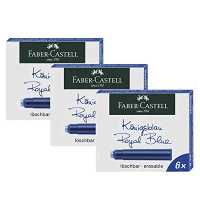 Imagen de Faber Castell 185506 Cartuchos de tinta estándar (3 unidades, azul real), estándar)