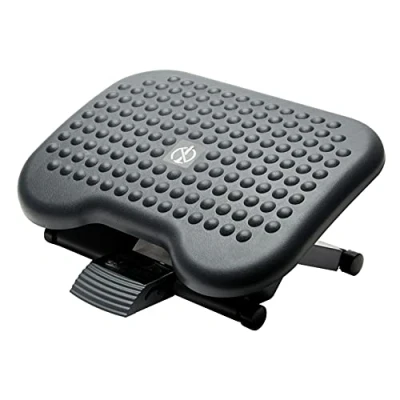 Imagen de Fellowes Reposapiés Ergonómico para oficina Soporte pies ajustable en altura e inclinación, Antideslizante y con efecto masaje, Negro, 46 x 36 cm