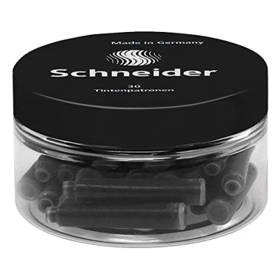 Imagen de Schneider cartucho de tinta estándar para pluma estilográfica, negro, 30 Bote redondo