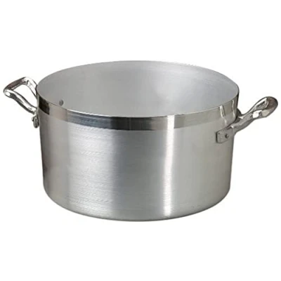 Imagen de Agnelli Pentole Casseruola Alta in Alluminio BLTF, con 2 Manici Acciaio Inossidabile, Argento, 10 Litri