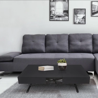 Imagen de Mesa elevable y extensible Sundance, madera negro mate Menzzo