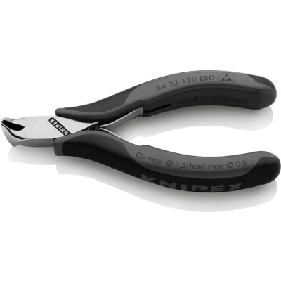 Imagen de Knipex Alicates de corte frontal para electrónica ESD con fundas multicomponentes 120 mm 64 32