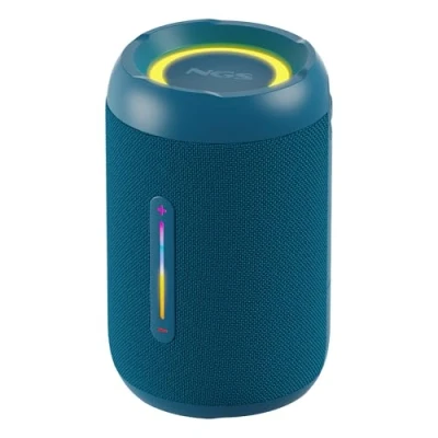 Imagen de NGS Roller Furia 2 Tiny Blue Altavoz Portátil Compatible con Tecnología Bluetooth, Impermeabilidad IPX7, 20 W, True Wireless, USB, Duración Batería 7 Horas, Negro
