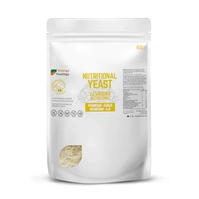 Imagen de Energy Feelings Levadura Nutricional Sabor Queso y Ajo 1kg, Nutritiva en Copos Rica Vitamina B Proteínas 43%, Nutritional Yeast Sin Gluten, Azucar, Ideal para Vegano