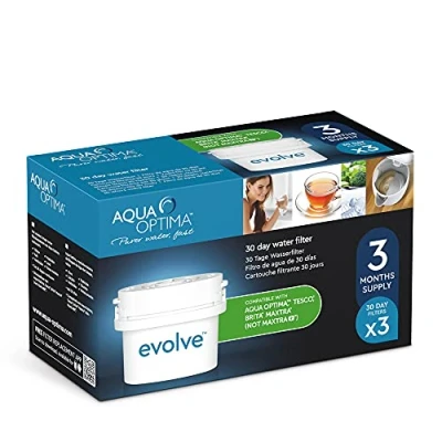 Imagen de Aqua Optima EVS301 Evolve paquete de 3 meses, filtros agua x 30 días, Fit BRITA Maxtra (no * +)