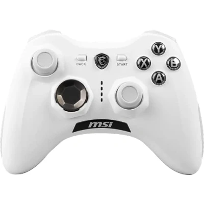 Imagen de MSI FORCE GC30 V2 WHITE Mando Gaming PC, Consola &amp; Android Inalámbrico, Blanco, USB 2.0, D PAD Adicional, Vibración Dual, Cable 2M, Windows 10/8.1/8/7, 4.1 y superior