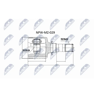Imagen de NTY NPW MZ 029 Junta Homocinética Transmisión automática Eje delantero, izquierda MAZDA: 3 Hatchback, 5, Berlina