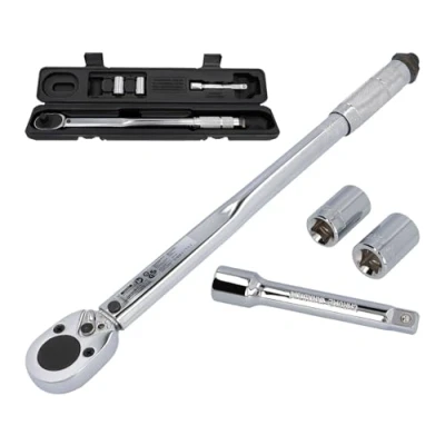 Imagen de CARTREND Llave dinamométrica, ajustable hasta un máximo de 210 Nm, accionamiento cuadrado 1/2, con llaves vaso 17/19 mm y extensión.