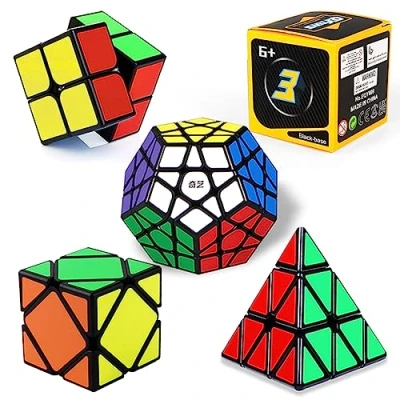 Imagen de ROXENDA Cubos de Velocidad, Speed Cube Set 2x2 3x3 Pirámide Dodecaedro Skew Cube, Torneado Fácil y Juego Suave Magic Colección Rompecabezas
