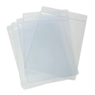 Imagen de CKB Ltd Fundas para tarjetas de identificación Bolsillo transparente portador A6 vertical grande, bolsos plástico 17,5 cm x 11,8cm capacidad tamaño la tarjeta 105 148 mm 20 Piezas