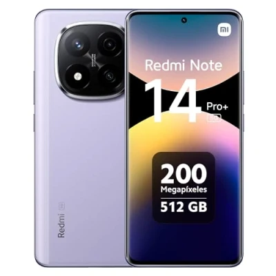 Imagen de Xiaomi Redmi Note 14 Pro+ 5G Smartphone de 12+512GB, Pantalla 6.67&quot; AMOLED FHD+ 120Hz, Snapdragon 7s Gen 3, cámara 200MP, HyperCharge 120W, 5110 mAh, Cargador no Incluido, Morado (Versión ES)