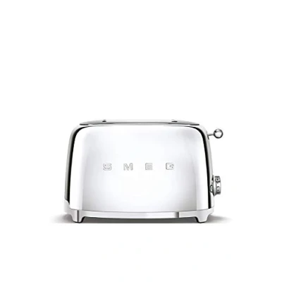 Imagen de Smeg TSF01SSEU Tostadora de 2 rebanadas, 950 W, Acero Inoxidable, Ranuras, Cromo