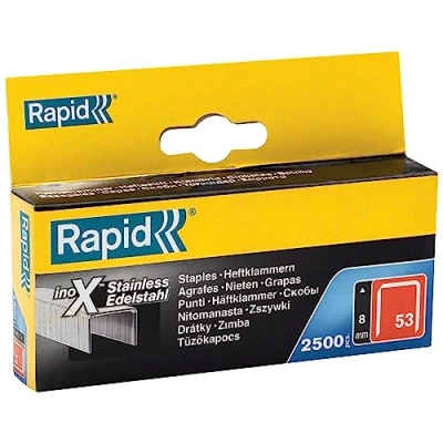 Imagen de Rapid Caja de Grapas para Textil N.º53 Alambre Fino Acero Inoxidable, 8 mm 2.500