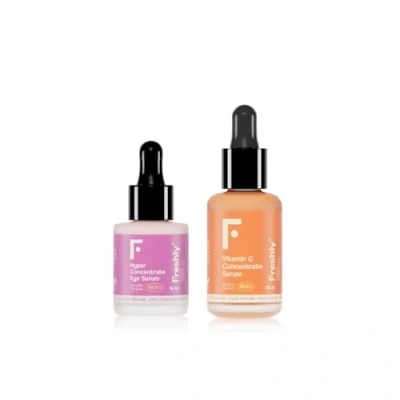 Imagen de Freshly Cosmetics Pack Sérum facial Vitamin C y contorno de ojos Hyper Concentrate Treatment. 30ml, 15ml