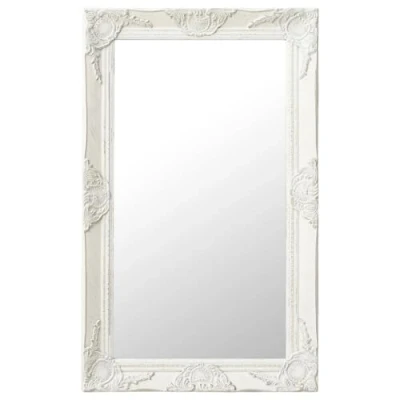 Imagen de vidaXL Espejo de Pared Estilo Barroco Rectangular Colgante Armario Baño Antiguo Retro Consumo Maquillaje Decoración Hogar Blanco 50x80 cm