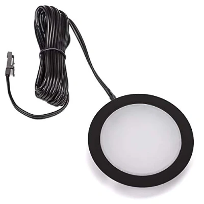 Imagen de 3 x SO TECH® Foco empotrable LED GIULIA 12V 3W Blanco cálido 2700K / 65 12 mm/Negro para muebles
