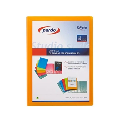 Imagen de Pardo Studio Style Carpeta 20 fundas tapas polipropileno personalizables, color naranja