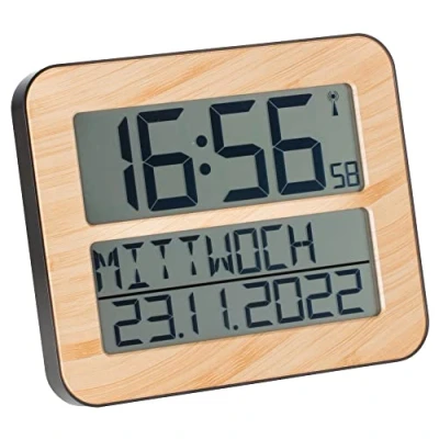 Imagen de TFA Dostmann Timeline Max 60.4512 Reloj de pared digital (258 x 30 212 mm, aspecto madera)
