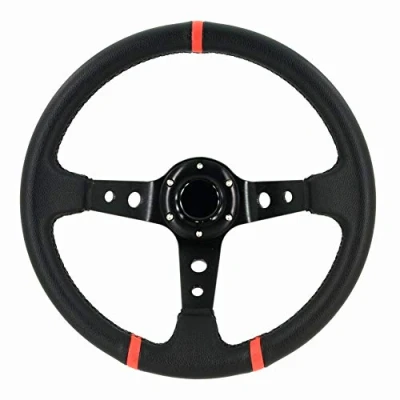 Imagen de AutoStyle ec sw299 Universal Volante, continúa negro/anillos rojo