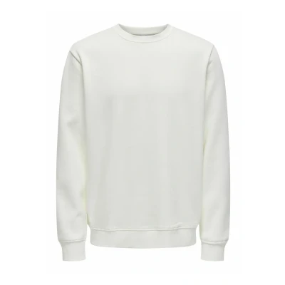 Imagen de Only &amp; Sons Normal Geschnitten Rundhalsausschnitt Sudadera, Hombre, Talla: Small, Cloud dancer