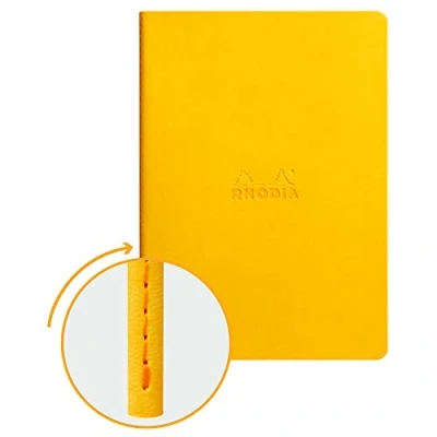 Imagen de Clairefontaine Rhodiarama Libreta grapada, textil, 64 páginas rayadas, marfil, A5, 14,8 x 21 cm, 90 g Narciso